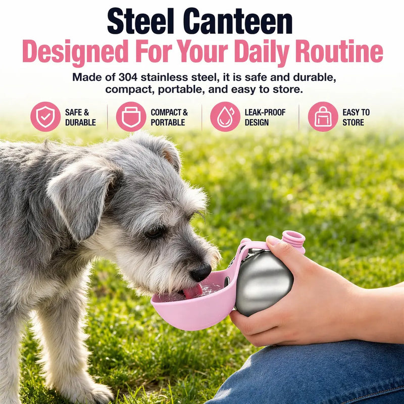 2-in-1 Portable Dog Water Bottle with Foldable Bowl | Leak-Proof Travel Pet Water Dispenser
